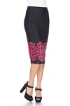 White Mark Cynthia Midi Pencil Skirt In Black Fuchsia In Black