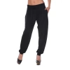 White Mark Harem Womens Stretch Fabric Cuffed Mid Rise Jogger Pant In Black