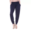 White Mark Harem Womens Stretch Fabric Cuffed Mid Rise Jogger Pant In Blue