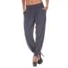 White Mark Harem Womens Stretch Fabric Cuffed Mid Rise Jogger Pant In Gray