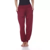 White Mark Harem Womens Stretch Fabric Cuffed Mid Rise Jogger Pant In Red