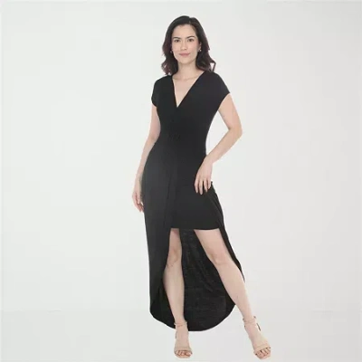 White Mark High Low Womens Sleeveless High-low Maxi Dress In Black