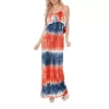 White Mark Kalea Womens Sleeveless Tie-dye Tie Dye Maxi Dress In Orange