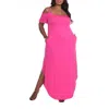 White Mark Lexi Maxi Dress Womens Fuchsia Cold Shoulder Curved Hem Fts1496 In Pink