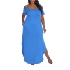 White Mark Lexi Womens Plus Short Sleeve Maxi Dress In Blue