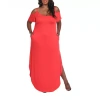 White Mark Lexi Womens Plus Short Sleeve Maxi Dress In Red