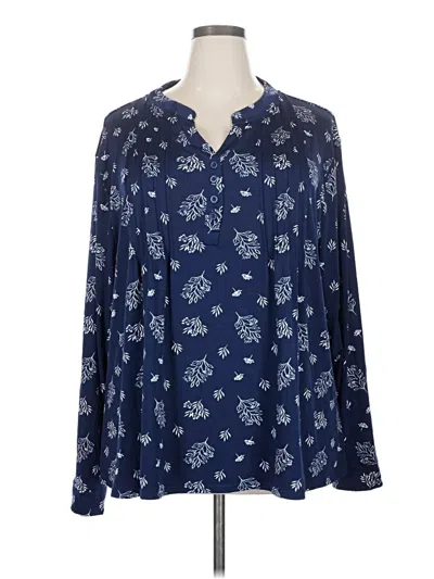 Pre-owned White Mark Long Sleeve Blouse In Blue