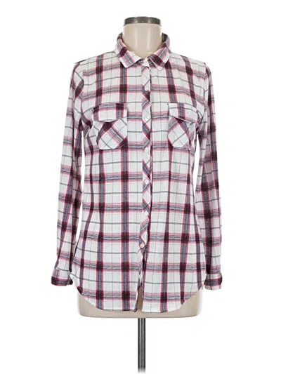 Pre-owned White Mark Long Sleeve Button Down Shirt In Burgundy