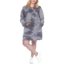 White Mark Long Sleeve Plus Sweatshirt Dress In Gray