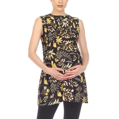 White Mark Maternity Womens Sleeveless Tunic Top In Black