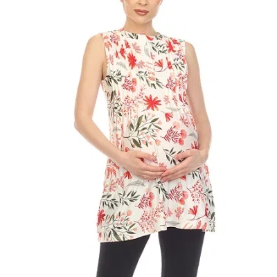 White Mark Maternity Womens Sleeveless Tunic Top In Red
