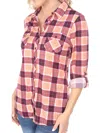 White Mark Oakley Womens Flannel Plaid Button-down Top In Multi