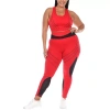 White Mark Plus Legging Set In Red