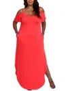 White Mark Plus Size Lexi Maxi Dress In Red