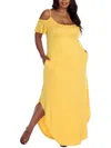 White Mark Plus Size Lexi Maxi Dress In Yellow
