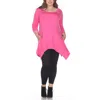 White Mark Plus Size Makayla Scoop Neck Tunic Top In Pink