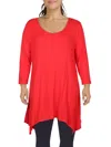 White Mark Plus Size Makayla Tunic Top In Red