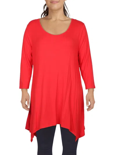 White Mark Plus Size Makayla Tunic Top In Red