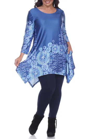 White Mark Plus Size Rella Tunic In Blue