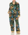 WHITE MARK PLUS SIZE 2 PC. WILDFLOWER PRINT PAJAMA SET