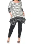 White Mark Plus Size Aicha Tunic Top In White In White