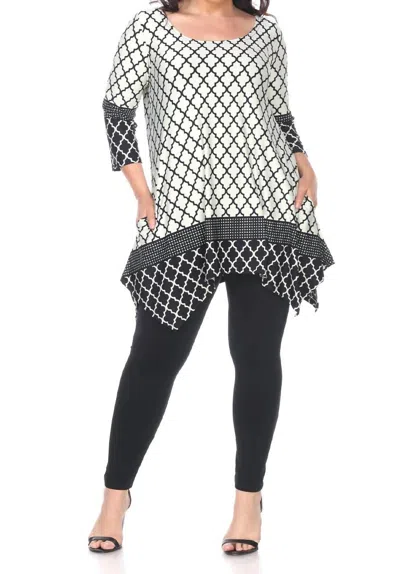 White Mark Plus Size Aicha Tunic Top In White