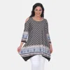 White Mark Plus Size Antonia Cold Shoulder Tunic In Grey