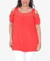 White Mark Plus Size Bexley Tunic Top In Red