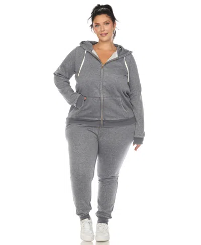 White Mark Plus Size Burnout Jogger Set In Grey