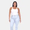 White Mark Plus Size Capri Jeans In Blue