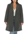 White Mark Plus Size Classic Walker Coat In Charcoal