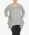 White Mark Women's Empire Waist Tunic Top In Gray