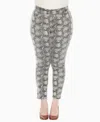 White Mark Plus Size Faux Suede Snake Print Pants In Gray