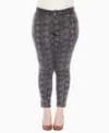 White Mark Plus Size Faux Suede Snake Print Pants In Gray