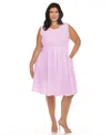 White Mark Plus Size Fit And Flare Dress In Lilac
