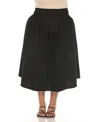 White Mark Plus Size Flared Tweed Skirt In Black