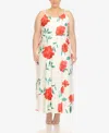 White Mark Plus Size Floral Strap Maxi Dress In White,red
