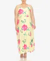 White Mark Plus Size Floral Strap Maxi Dress In Yellow,pink