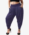 White Mark Plus Womens Knit Pull On Jogger Pants In Navy