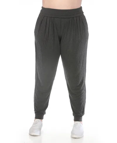 White Mark Plus Size High-waist Pleated Lounge Pants In Gray
