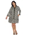 White Mark Plus Size Leopard Print Shift Dress In Black