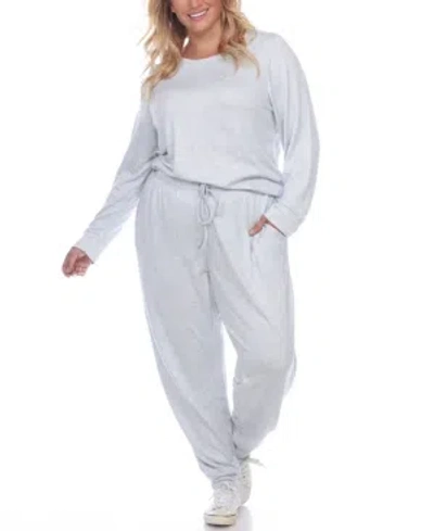 WHITE MARK PLUS SIZE LOUNGE SET, 2-PIECE