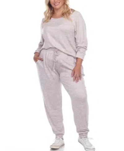 White Mark Plus Size Lounge Set, 2-piece In Light Pink