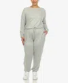 White Mark Plus Size Lounge Set, 2-piece In Olive