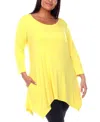 White Mark Plus Size Makayla Tunic Top In Yellow