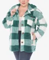 White Mark Plus Size Plaid Shacket Jacket In Multi