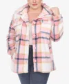 White Mark Plus Size Plaid Shacket Jacket In Multi