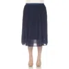White Mark Plus Size Pleated Tiered Maxi Skirt In Navy