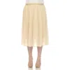 White Mark Plus Size Pleated Chiffon Midi Skirt In Brown