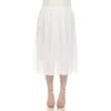 White Mark Plus Size Pleated Chiffon Midi Skirt In White